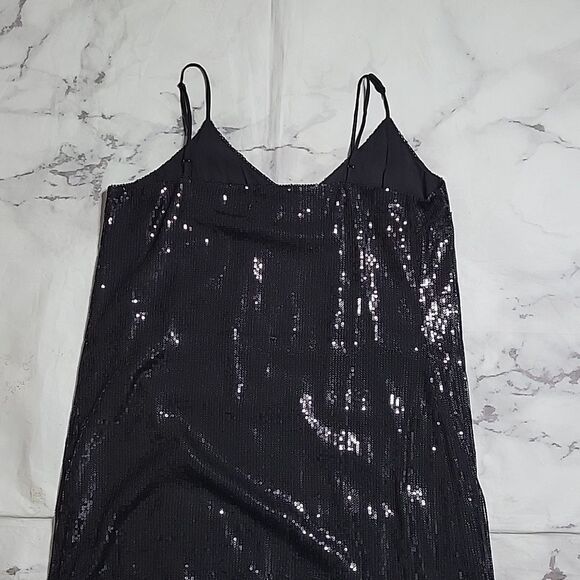 A New Day Black Sequin Slip Dress - Picture 4 of 7